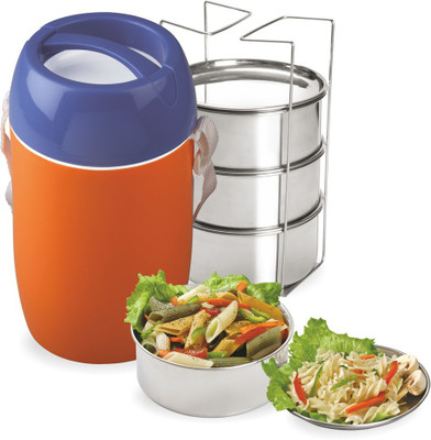 Asian Gepasian009.4 4 Containers Lunch Box(750 ml), Orange