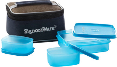 Signoraware 523 3 Containers Lunch Box(550 ml), Blue
