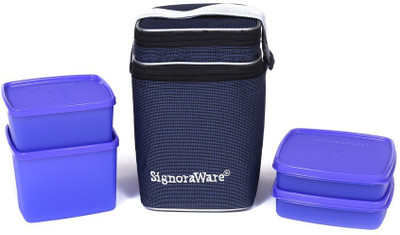 Signoraware 505 Director Special (With Bag) 4 Containers Lunch Box(2050 ml), Violet
Signoraware 505 Director Special (With Bag) 4 Containers Lunch Box(2050 ml), Violet