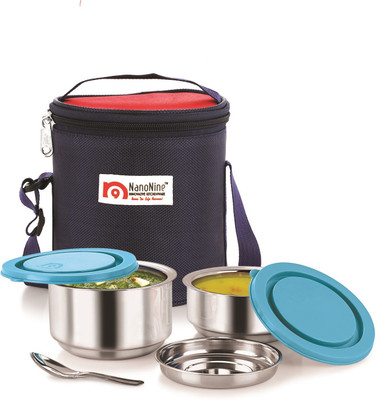 Nano Nine Tiffiny 2pc. Meal Pack (350ml x 1 & 250ml x 1) 2 Containers Lunch Box(420 ml), Blue
Nano Nine Tiffiny 2pc. Meal Pack (350ml x 1 & 250ml x 1) 2 Containers Lunch Box(420 ml), Blue