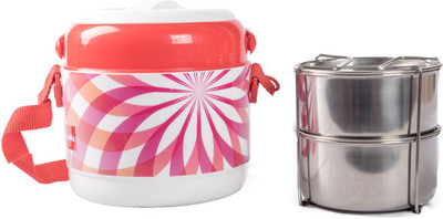 Cello 134599 2 Containers Lunch Box(600 ml), Red