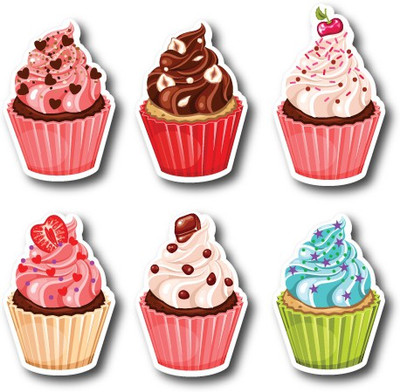 Nourish Cupcake Fridge Magnet Pack of 6