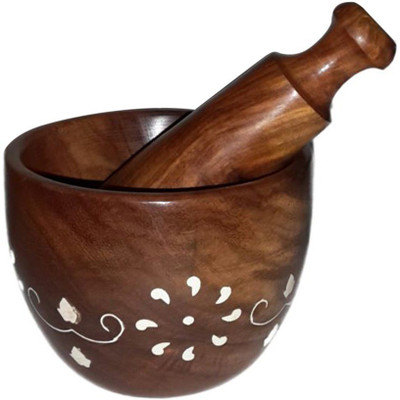 Craftatoz Wood Masher(Brown, Pack of 1)