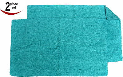 Avira Home Cotton Bath Mat Everyday Reversible Bathmat Set Of 2(Light Blue