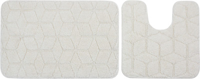 Saral Home Cotton Bathroom Mat(White, Medium)