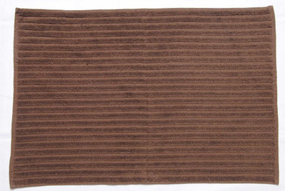 Avira Home Cotton Bath Mat Stripes Terry Bath Mat(Brown