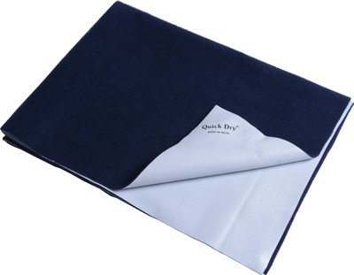 Quick Dry Microfiber Baby Bed Protecting Mat Mat Bed Protector(Navy Blue, Medium)