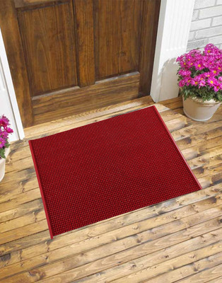 Carpet House Vishali PVC Door Mat(Maroon, Large)