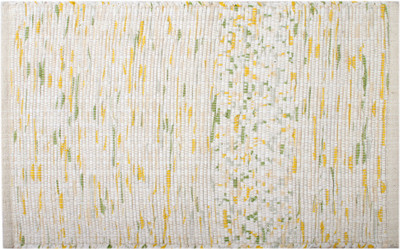 Saral Home Cotton Bath Mat Unique Linen Fabric made Multi Use Chindi Floor Mat- 50X80 Cm -1Pc(Green, Medium)