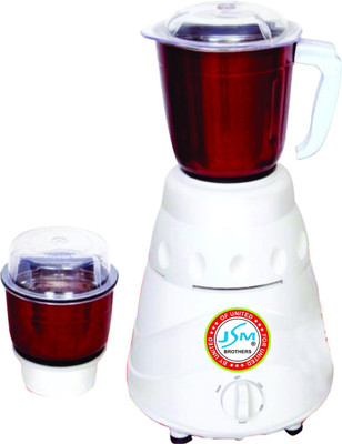 JSM CRYSTAL RED 500 W Mixer Grinder(White, Red, 2 Jars), Red;white