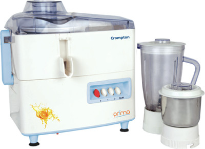 Crompton Prima 450 W Juicer Mixer Grinder(White, Blue, 2 Jars), Blue;white