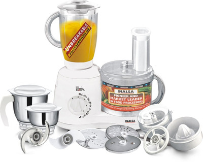 Inalsa Wonder Maxie Plus 700 W Juicer Mixer Grinder(Opal White, 3 Jars)