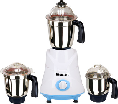 Sunmeet Fun 600 W Mixer Grinder(White, 3 Jars)
Sunmeet Fun 600 W Mixer Grinder(White, 3 Jars)