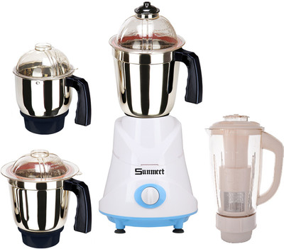 Sunmeet Tech Smart 600 W Mixer Grinder(White, Blue, 4 Jars), Blue;white