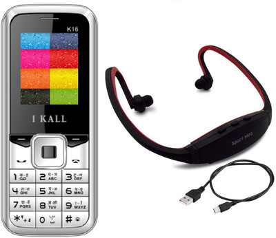 I Kall K16 with MP3/FM Player Neckband(White)