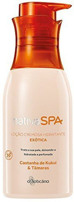 Boticario Linha Nativa Spa - Locao Cremosa Hidratante Exotica Castanha De Kukui & Tamaras(295 g)
Boticario Linha Nativa Spa - Locao Cremosa Hidratante Exotica Castanha De Kukui & Tamaras(295 g)