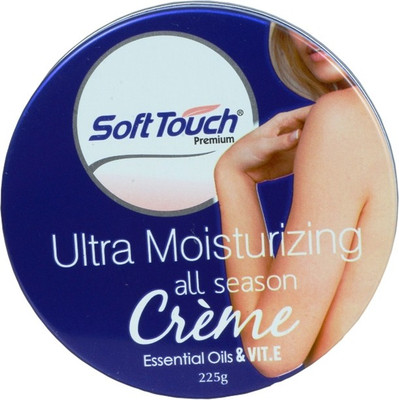 Soft Touch Premium ULTRA MOISTURIZING ALL SEASON CRÈME WITH ESSENTIAL OIL & VITAMIN E(225 g)
Soft Touch Premium ULTRA MOISTURIZING ALL SEASON CRÈME WITH ESSENTIAL OIL & VITAMIN E(225 g)