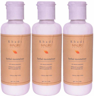 Khadi Mauri Herbal Moisturiser - Pack Of 3 - Premium Ayurvedic(630 ml)