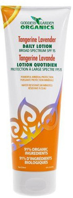 Goddess Garden Natural Daily Body Lotion SPF 15, Tangerine Lavender(240 ml)
Goddess Garden Natural Daily Body Lotion SPF 15, Tangerine Lavender(240 ml)