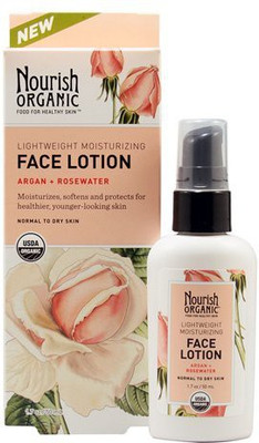 Nourish Organic Face Lotion, Argan and Rosewater(51 ml)