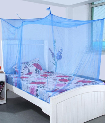 Ans Nylon Infants Plain Single Bed Mosquito Net(Blue)