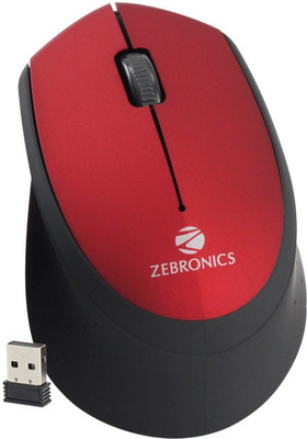 Zebronics Swing Red Wireless Optical Mouse(USB, Grey, Red)