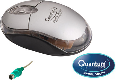 Quantum QHM 222 PS2 Wired Optical Mouse(PS/2, Silver)