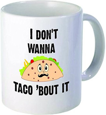 Rikki Knight Knight Lets Taco 'Bout it Funny Quotes Design Ceramic Coffee Cups, 11 oz, White Ceramic Mug(60 ml), Multicolor
Rikki Knight Knight Lets Taco 'Bout it Funny Quotes Design Ceramic Coffee Cups, 11 oz, White Ceramic Mug(60 ml), Multicolor