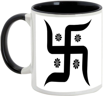 AllUPrints Gifts For Deepawali - Happy Diwali With Sathiya Ceramic Mug(325 ml), Black