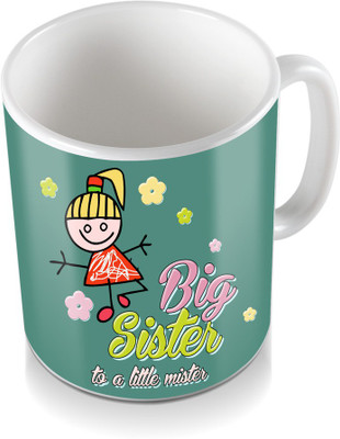 SKY TRENDS Big Sister To A little Mister Flower Coloring Design Gifts For Rakshabandhan Coffee Ceramic Mug(320 ml), White
SKY TRENDS Big Sister To A little Mister Flower Coloring Design Gifts For Rakshabandhan Coffee Ceramic Mug(320 ml), White