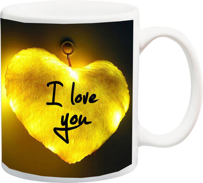 ME&YOU Valentine's Day Gift ; I Love You Print Black Font In Yellow Lightning Heart Printed Ceramic Mug(325 ml), Multicolor
ME&YOU Valentine's Day Gift ; I Love You Print Black Font In Yellow Lightning Heart Printed Ceramic Mug(325 ml), Multicolor