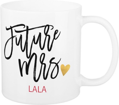 Exoctic Silver Future Mrs.Lala Ceramic Mug(325 ml), Black;red