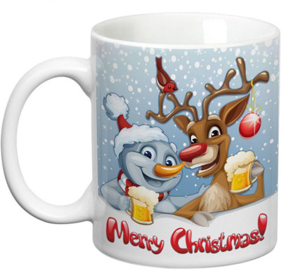 Prithish Merry Christmas Design 5 Ceramic Mug(330 ml), Multicolor