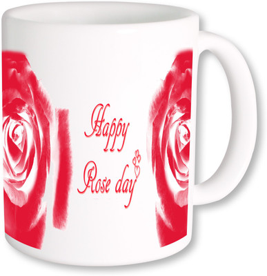 PhotogiftsIndia Happy Rose Day 02 Ceramic Mug(325 ml), Multicolor