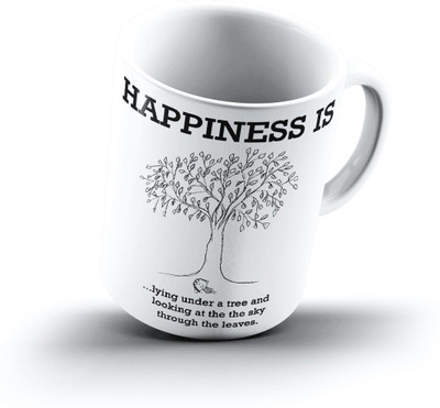 Ucard Happiness Is1602 Bone China, Ceramic, Porcelain Mug(325 ml)