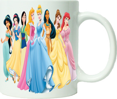 Maison N Mode All Disney Princess Coffee Ceramic Mug(330 ml), Multicolor