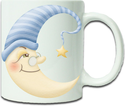 Maison N Mode Cow Hat Coffee Ceramic Mug(330 ml), Multicolor