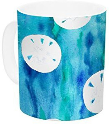 Kess InHouse InHouse Rosie Brown Sandollars Ceramic Coffee, 11 oz, Multicolor Ceramic Mug(60 ml)