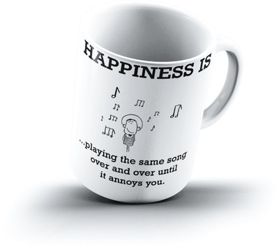 Ucard Happiness Is2395 Bone China, Ceramic, Porcelain Mug(325 ml)