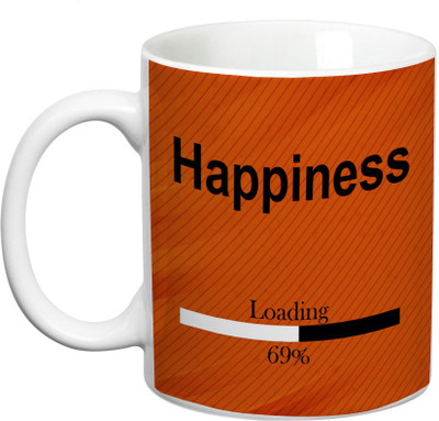 Prithish Happiness..Loading Ceramic Mug(330 ml), Multicolor