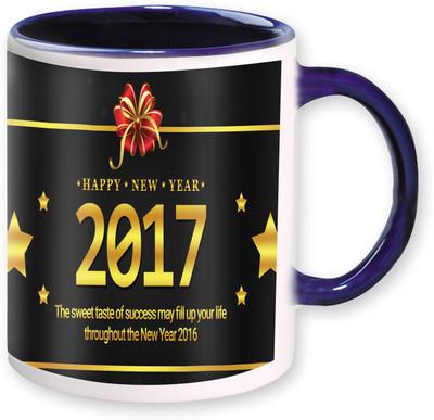 Heyworlds new year gifts Ceramic Mug(325 ml), Blue