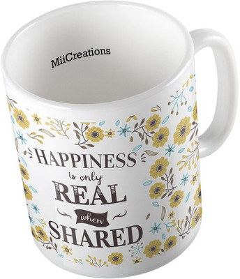 MiiCreations Printed Happiness Is Only Real Shen Shared Ceramic Mug(325 ml), Multicolor
MiiCreations Printed Happiness Is Only Real Shen Shared Ceramic Mug(325 ml), Multicolor