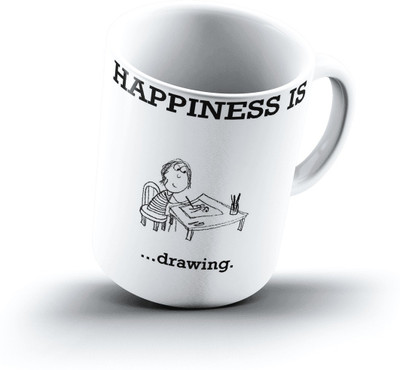 Ucard Happiness Is1158 Bone China, Ceramic, Porcelain Mug(325 ml)