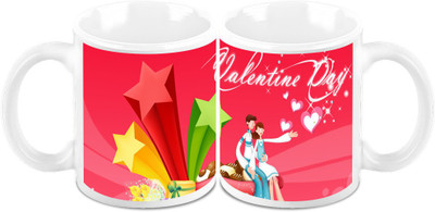 Homesogood Valentine's Day With My Life (Set Of 2) Ceramic Mug(325 ml, Pack of 2)