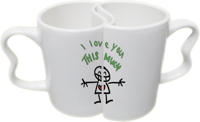 Ucard Valentines Day This Much Love Couple Bone China, Ceramic, Porcelain Mug(325 ml), Multicolor
Ucard Valentines Day This Much Love Couple Bone China, Ceramic, Porcelain Mug(325 ml), Multicolor