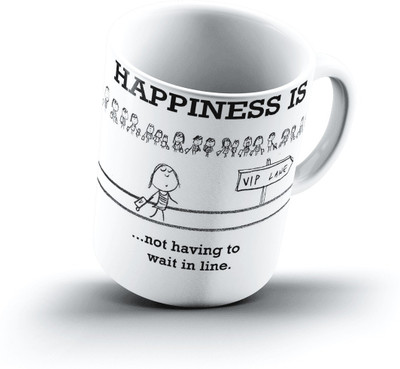 Ucard Happiness Is1453 Bone China, Ceramic, Porcelain Mug(325 ml)