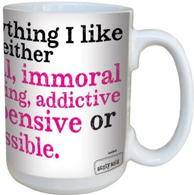 Tree-Free Greetings Greetings lm43843 Hilarious Aunty Acid Illegal Immoral by The Backland Studio Ceramic, 15-Ounce Ceramic Mug(60 ml), Multicolor
Tree-Free Greetings Greetings lm43843 Hilarious Aunty Acid Illegal Immoral by The Backland Studio Ceramic, 15-Ounce Ceramic Mug(60 ml), Multicolor