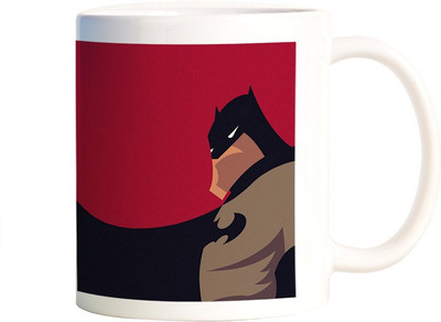 Rangeele Inkers Fat Angry Batman Ceramic Mug(300 ml), Multicolor