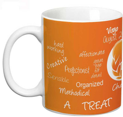Prithish Virgo Ceramic Mug(330 ml), Multicolor
