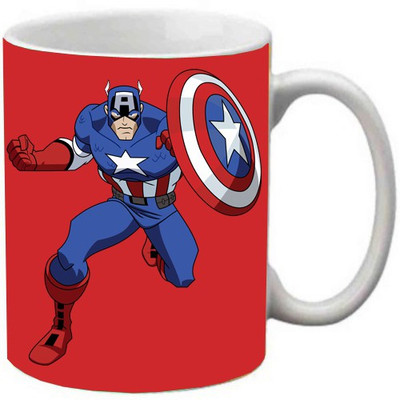 Maison N Mode Captain America Cartoon Coffee Ceramic Mug(330 ml), Multicolor